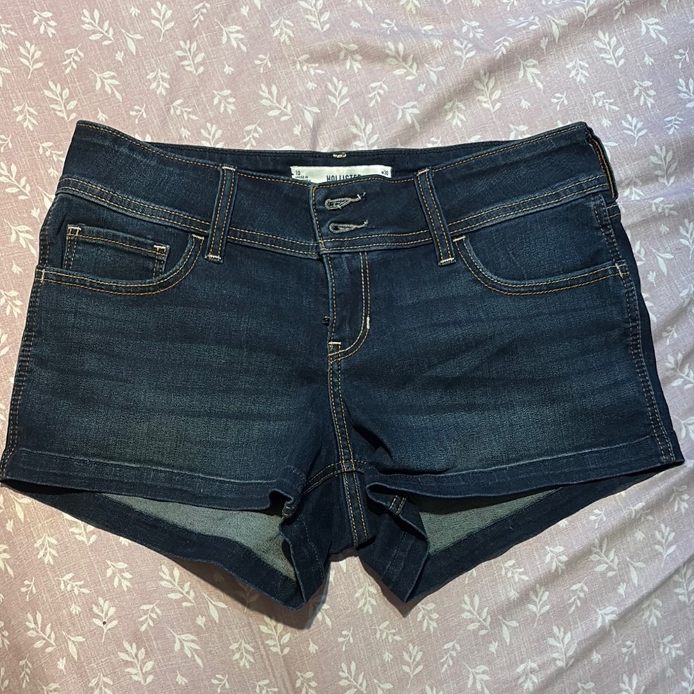 Hollister Low Rise Dark Blue Denim Shorts